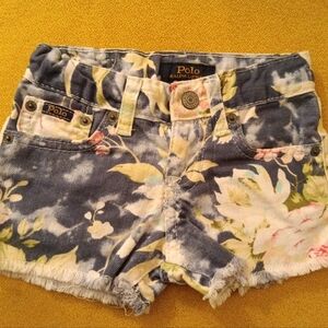 Polo Ralph Lauren blue jean shorts with floral design - toddler girl 2T (new)